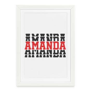 Amanda t-shirt t-shirt gift idea stacked text - Framed poster (27 × 37 cm) - white - Front