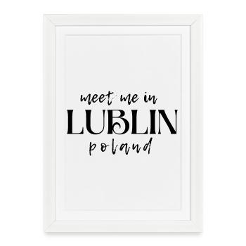 Meet Me In Lublin Poland - Framed poster (27 × 37 cm) - white - Front