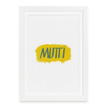 Mutti lettering with colour explosion - Framed poster (27 × 37 cm) - white - Front
