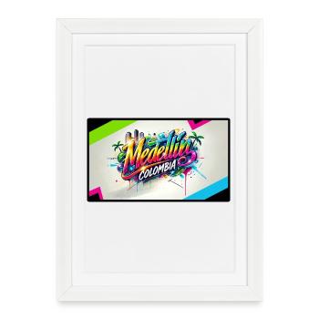 Medellin Columbia Graffiti Design - Framed poster (27 × 37 cm) - white - Front