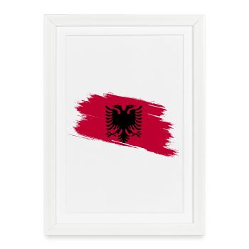 Albanais Fierté albanaise Albanais - Affiche encadrée (27 × 37 cm) - blanc - Devant