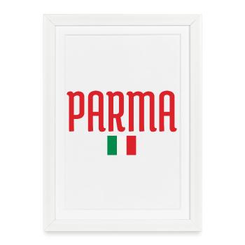 Parme Italie Drapeau Design - Affiche encadrée (27 × 37 cm) - blanc - Devant