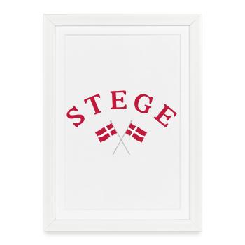 Stege Flags Denmark - Framed poster (27 × 37 cm) - white - Front