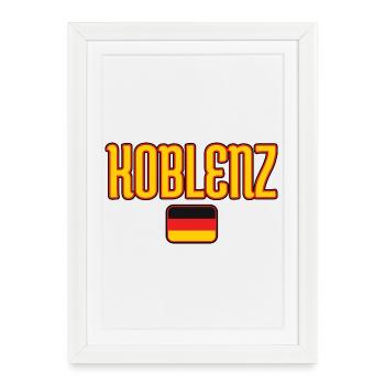 Koblenz Germany Flag Design - Framed poster (27 × 37 cm) - white - Front