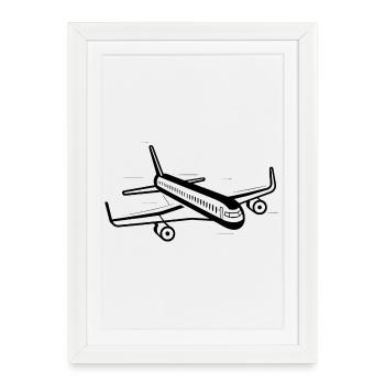 Airplane Sketch - Framed poster (27 × 37 cm) - white - Front