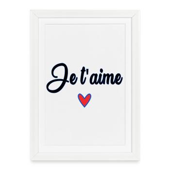 SAINT VALENTIN. COEUR. JE T'AIME. I LOVE YOU - Affiche encadrée (27 × 37 cm) - blanc - Devant