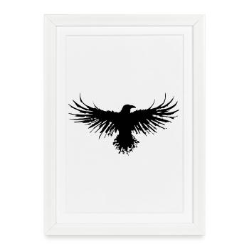 The flight of the crow - Framed poster (27 × 37 cm) - white - Front