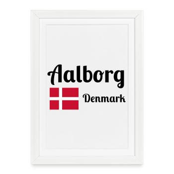Aalborg, Danemark - Imprimés élégants - Affiche encadrée (27 × 37 cm) - blanc - Devant
