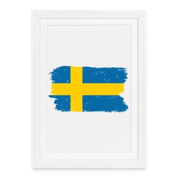 Coup de pinceau Trio de drapeaux hollandais - Affiche encadrée (27 × 37 cm) - blanc - Devant