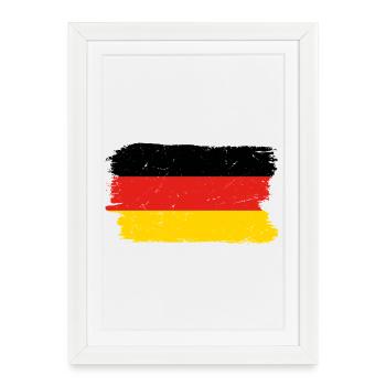 Graphique du drapeau rouge jaune - Affiche encadrée (27 × 37 cm) - blanc - Devant