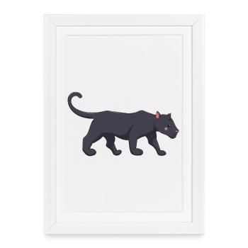 Panthère - Affiche encadrée (27 × 37 cm) - blanc - Devant