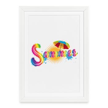 Summer Rainbow Font – Cheerful Summer Design - Framed poster (27 × 37 cm) - white - Front