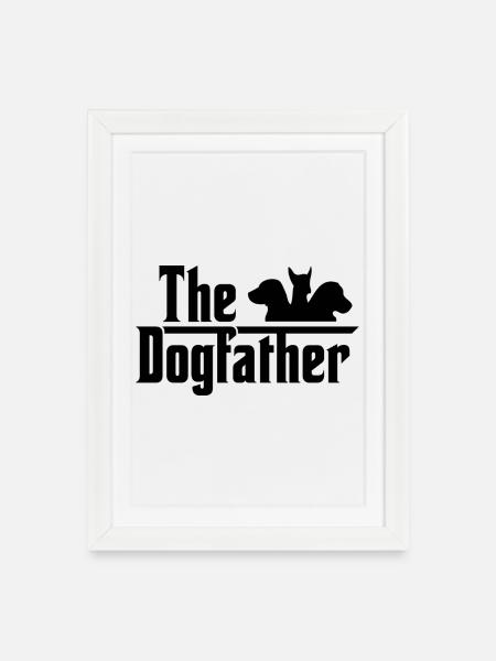 The Dogfather - Framed poster (27 × 37 cm) - white