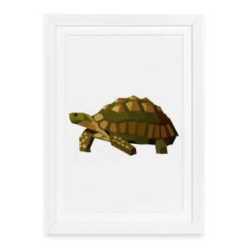 Geometric Turtle - Animal Low Poly - Framed poster (27 × 37 cm) - white - Front