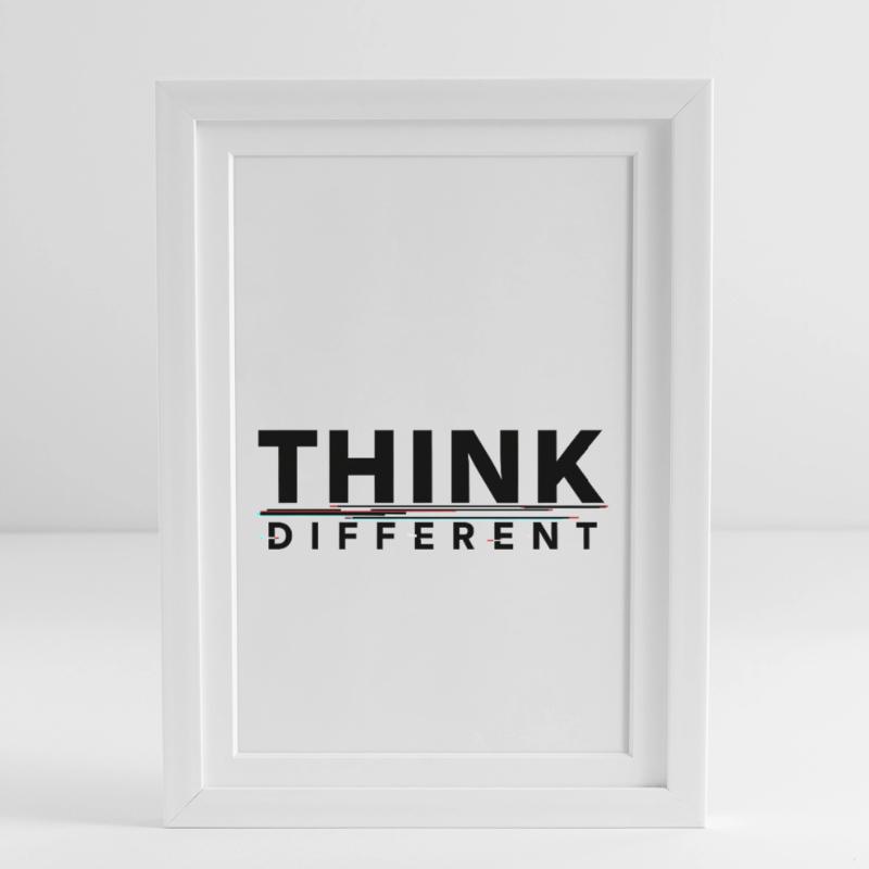 Responsabiliser Penser différemment Conception de motivation Affiche encadrée (27 × 37 cm)