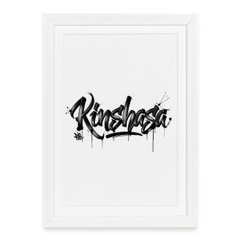 Kinshasa - Framed poster (27 × 37 cm) - white - Front