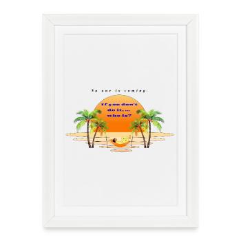 Sunset Beach Relaxation Scene - Framed poster (27 × 37 cm) - white - Front