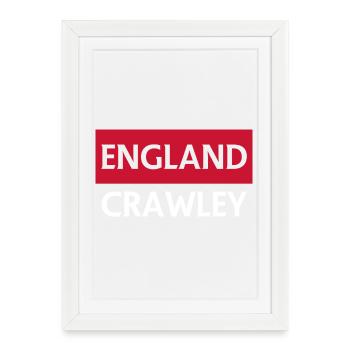 EnglandCrawley Motto Vintage Design - Framed poster (27 × 37 cm) - white - Front