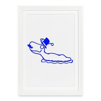 M. Escargot Sir Cylindre Monocle Riche Riche - Affiche encadrée (27 × 37 cm) - blanc - Devant