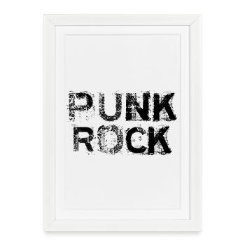 Punk Rock distressed bold logo - Framed poster (27 × 37 cm) - white - Front