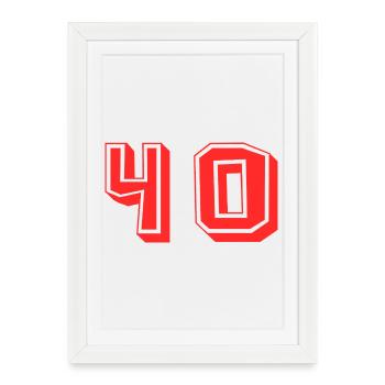 40. 40 YEARS. 40th ANNIVERSARY. 40 YEARS ANNIVERSARY. - Framed poster (27 × 37 cm) - white - Front