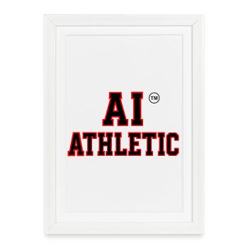 Sporty Letterprint Athletics T-shirt - Framed poster (27 × 37 cm) - white - Front