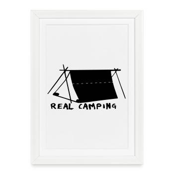 Camping Camping Vacances Yps Tente Camping-car Nature - Affiche encadrée (27 × 37 cm) - blanc - Devant