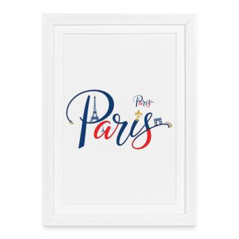 Mer de lumières de l'horizon parisien - Affiche encadrée (27 × 37 cm) - blanc - Devant