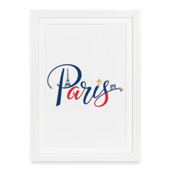 Le souvenir authentique de Paris - Affiche encadrée (27 × 37 cm) - blanc - Devant
