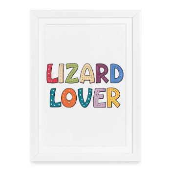 Design Coloré Lizard Lover pour T-shirts - Affiche encadrée (27 × 37 cm) - blanc - Devant