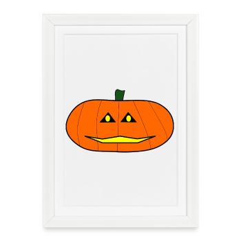 HALLOWEEN. PUMPKIN. HALLOWEEN PUMPKIN - Framed poster (27 × 37 cm) - white - Front