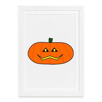 HALLOWEEN. PUMPKIN. HALLOWEEN PUMPKIN - Framed poster (27 × 37 cm) - white - Front