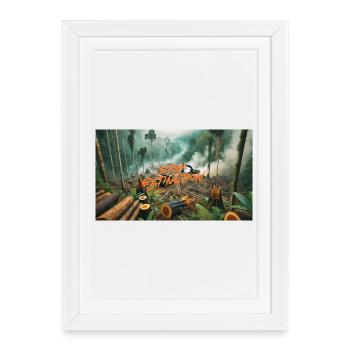 Stop Extinction: Forest Protection Design - Framed poster (27 × 37 cm) - white - Front