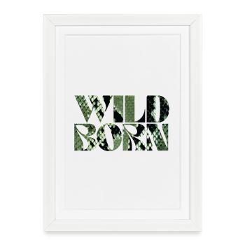Wild Born Camouflage Style Wilderness Design - Affiche encadrée (27 × 37 cm) - blanc - Devant