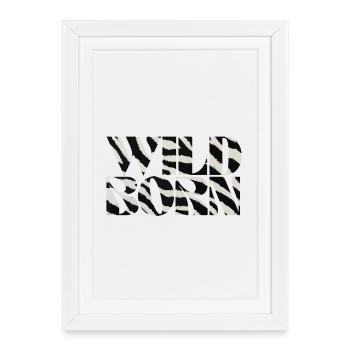 Wild Born Safari Zebra Pattern Design - Framed poster (27 × 37 cm) - white - Front