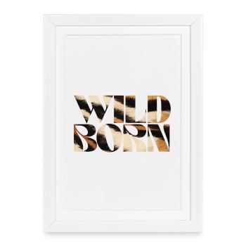 Art du texte imprimé animal sauvage - Affiche encadrée (27 × 37 cm) - blanc - Devant