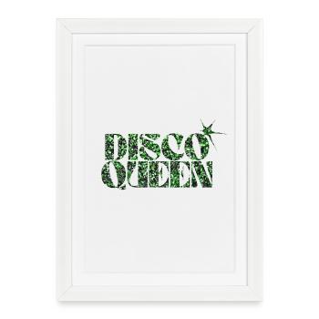 Disco Queen Design T-Shirt - Affiche encadrée (27 × 37 cm) - blanc - Devant