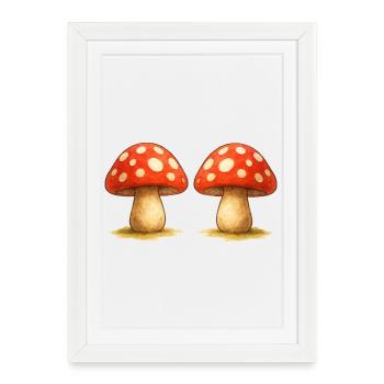 Mushroom Comic - Framed poster (27 × 37 cm) - white - Front