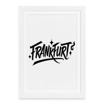 Lettrage graffiti de Francfort - Affiche encadrée (27 × 37 cm) - blanc - Devant
