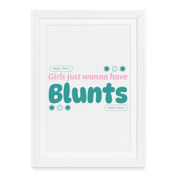 Retro Vibe Teal Pink Print - Framed poster (27 × 37 cm) - white - Front