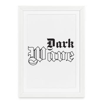 Musique Dark Wave Typographie gothique - Affiche encadrée (27 × 37 cm) - blanc - Devant