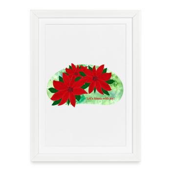 Poinsettia - Affiche encadrée (27 × 37 cm) - blanc - Devant