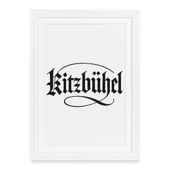 Kitzbühel Vintage Blackletter - Affiche encadrée (27 × 37 cm) - blanc - Devant