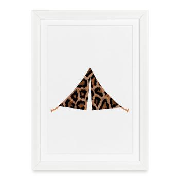 Tente Camping Leolook Leopard Pattern Camper Outdoor - Affiche encadrée (27 × 37 cm) - blanc - Devant