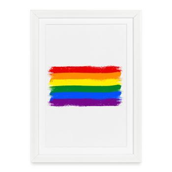Rainbow Flag LGBTQ+ - Framed poster (27 × 37 cm) - white - Front