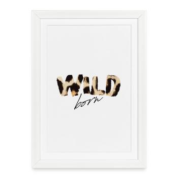 Wild Born Leopard Print - Framed poster (27 × 37 cm) - white - Front