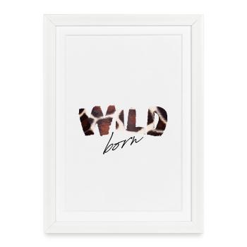 Imprimé vache née sauvage - Affiche encadrée (27 × 37 cm) - blanc - Devant