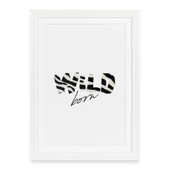 Wild Born Zebra Stripe Logo - Framed poster (27 × 37 cm) - white - Front