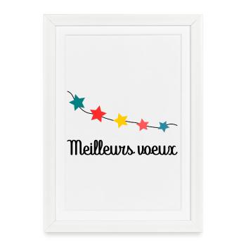 NOËL. MERRY CHRISTMAS. SAPIN. BONNE ANNEE - Affiche encadrée (27 × 37 cm) - blanc - Devant