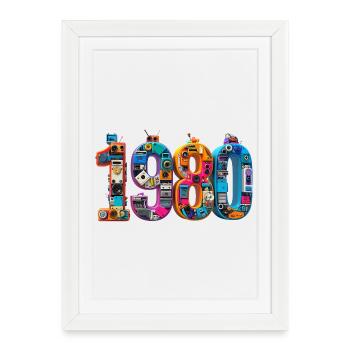 1980s Engineering Mosaic - Framed poster (27 × 37 cm) - white - Front